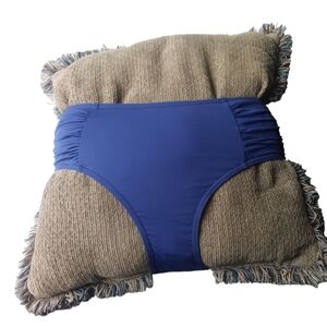 Tempt Me Women Navy Bikini Bottoms Mid Waist Ruched Bathing Suit Swimsuit